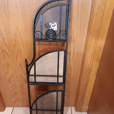Folding 3 shelf black metal decorative Corner shelf