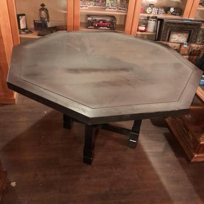 Black Octagon wooden Poker table