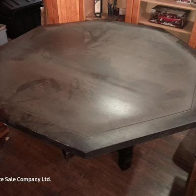 Black Octagon wooden Poker table