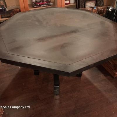 Black Octagon wooden Poker table