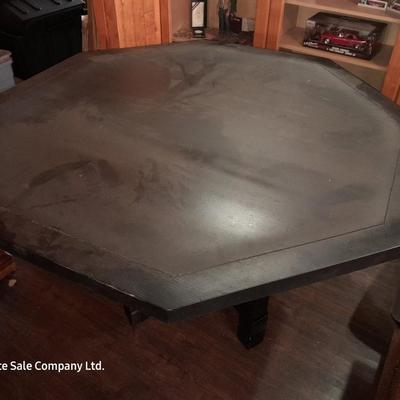 Black Octagon wooden Poker table