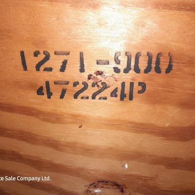 Mersman Wooden end table with drawer and leather like top with Black cushioned armchair