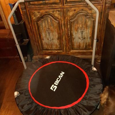 BCAN foldable mini exercise trampoline with handle
