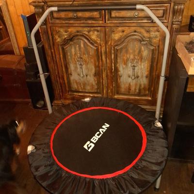 BCAN foldable mini exercise trampoline with handle