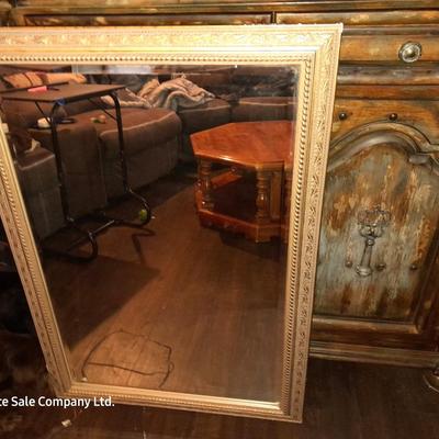 24" x 36" Spanish Cable Gold framed accent wall mirror