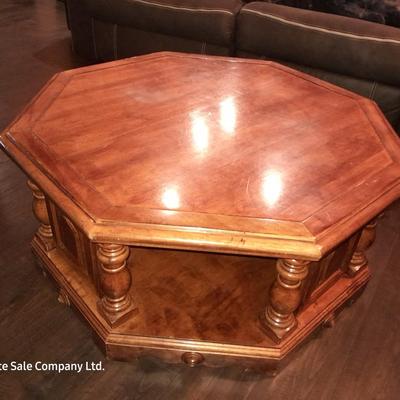 Two-tiered octagon coffee table