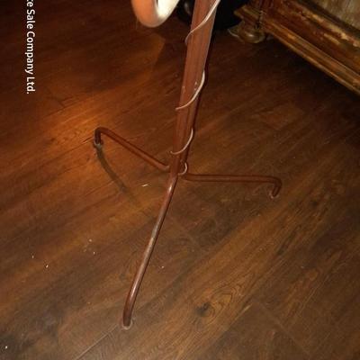 Tall wood topped Iron base accent table