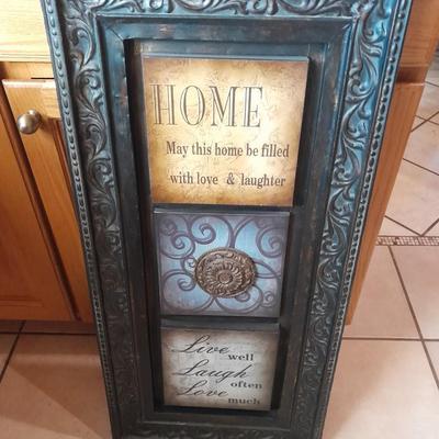 Large lightweight metal HOME accent wall hanging Live Laugh Love