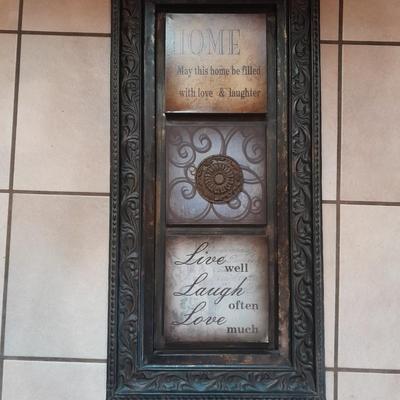 Large lightweight metal HOME accent wall hanging Live Laugh Love