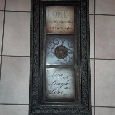 Large lightweight metal HOME accent wall hanging Live Laugh Love