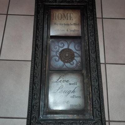 Large lightweight metal HOME accent wall hanging Live Laugh Love