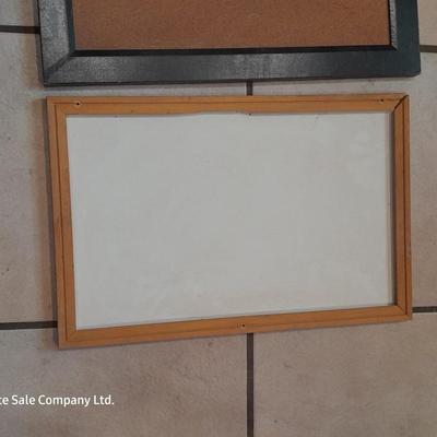 Framed corkboard and framed whiteboard