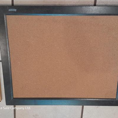 Framed corkboard and framed whiteboard