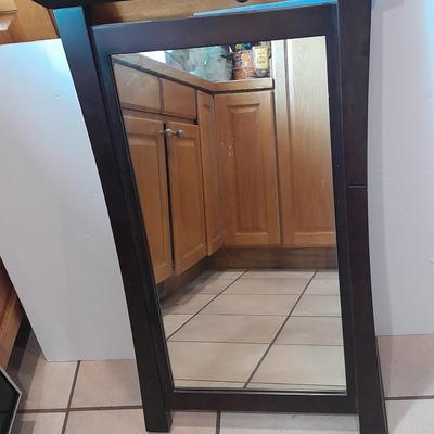 Framed cherry wood color Home accent mirror