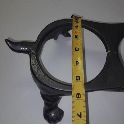 Dachshund Cast Iron Dog Food & Water Bowl Holder - Rae Dunn CHOW bowl and Dog coat