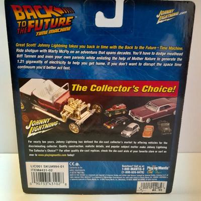 New in package Johnny Lightning Back to the Furure Time Machine Die cast car