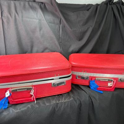 Two vintage suitcases and lingerie