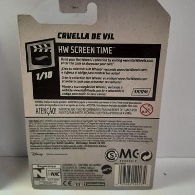 New in package HOT WHEELS HW Raceday '64 Nova wagon gasser & HW Screentime 101 dalmatians Cruella De Ville