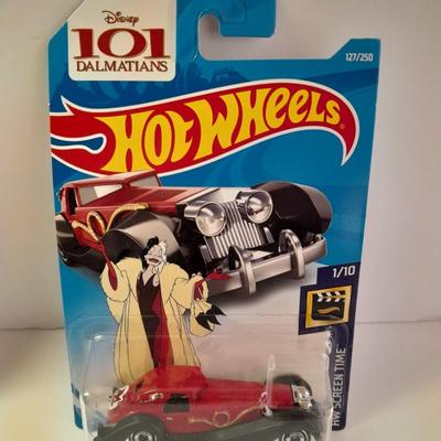 New in package HOT WHEELS HW Raceday '64 Nova wagon gasser & HW Screentime 101 dalmatians Cruella De Ville