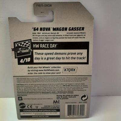 New in package HOT WHEELS HW Raceday '64 Nova wagon gasser & HW Screentime 101 dalmatians Cruella De Ville