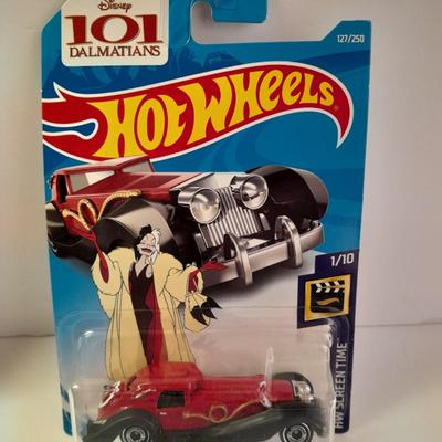 New in package HOT WHEELS HW Raceday '64 Nova wagon gasser & HW Screentime 101 dalmatians Cruella De Ville