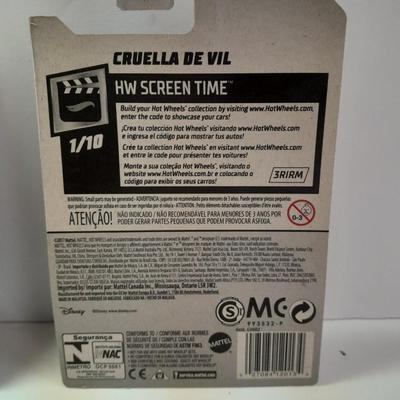 New in package HOT WHEELS HW Raceday '64 Nova wagon gasser & HW Screentime 101 dalmatians Cruella De Ville
