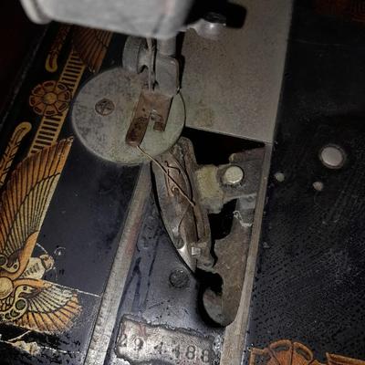 Ornate Antique Franklin Treadle Sewing Machine c. 1917 with Foldaway Cabinet