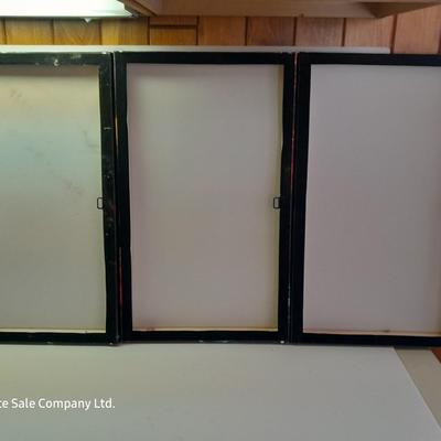 Three-piece Flaming Guitar canvas wall art