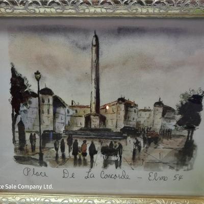 Framed picture - metal lantern - fall scented candle and "She believed she could, so she did" decor.