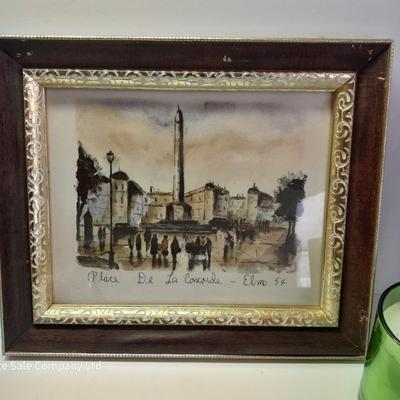 Framed picture - metal lantern - fall scented candle and "She believed she could, so she did" decor.