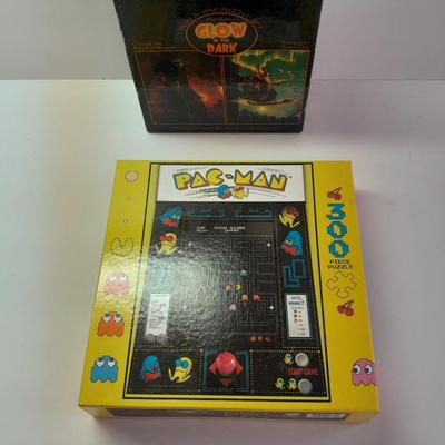 New & sealed Pac Man puzzle and Glow in the dark 100-piece mini puzzles