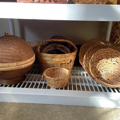 Lot of baskets shelf unit not included