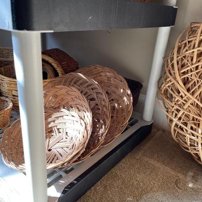 Lot of baskets shelf unit not included