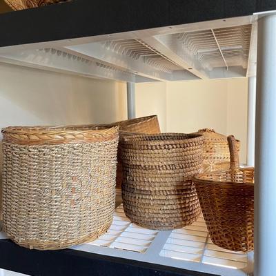 Lot of baskets shelf unit not included