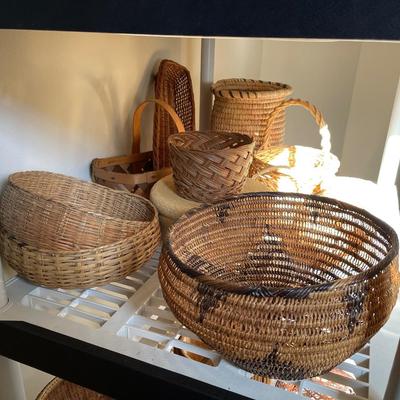 Lot of baskets shelf unit not included
