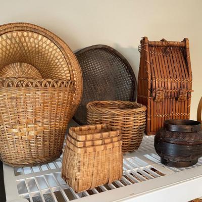 Lot of baskets shelf unit not included