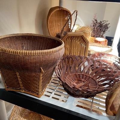 Lot of baskets shelf unit not included