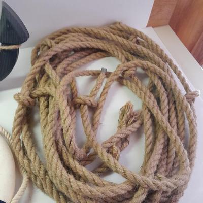 Nautical home Decor - Welcome Aboard Life ring - wooden Anchor and Rope with driftwood