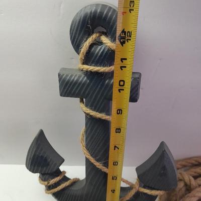 Nautical home Decor - Welcome Aboard Life ring - wooden Anchor and Rope with driftwood