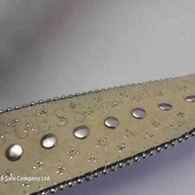 Angel Barcelo hobo bag style black tie dye like purse with Rhinestone BLING Guess Belt