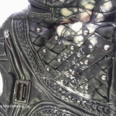 Angel Barcelo hobo bag style black tie dye like purse with Rhinestone BLING Guess Belt