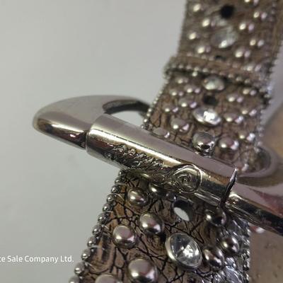 Angel Barcelo hobo bag style black tie dye like purse with Rhinestone BLING Guess Belt