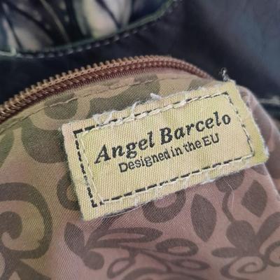 Angel Barcelo hobo bag style black tie dye like purse with Rhinestone BLING Guess Belt