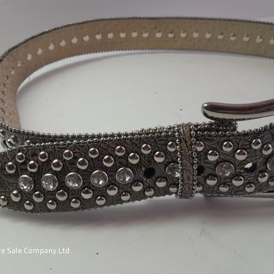 Angel Barcelo hobo bag style black tie dye like purse with Rhinestone BLING Guess Belt