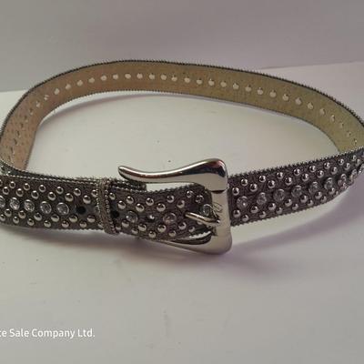 Angel Barcelo hobo bag style black tie dye like purse with Rhinestone BLING Guess Belt