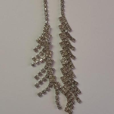 Rhinestone Jewlery - Necklace - Bracelet with ring attached. and another Bracelet