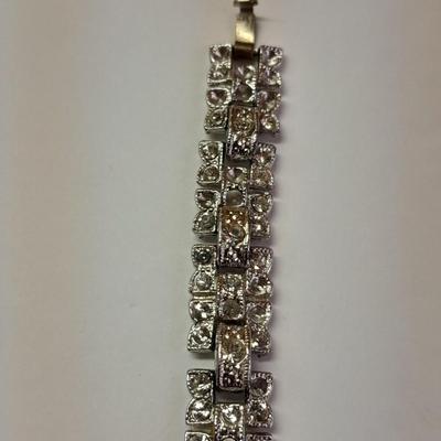 Rhinestone Jewlery - Necklace - Bracelet with ring attached. and another Bracelet