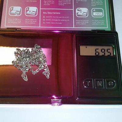 Italy .925 Sterling chain with Amythyst gem colored bracelet - and a Rhinestone necklace