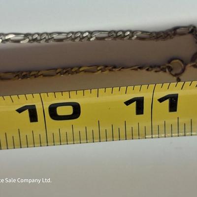 Italy .925 Sterling chain with Amythyst gem colored bracelet - and a Rhinestone necklace