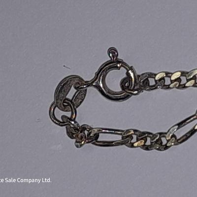 Italy .925 Sterling chain with Amythyst gem colored bracelet - and a Rhinestone necklace